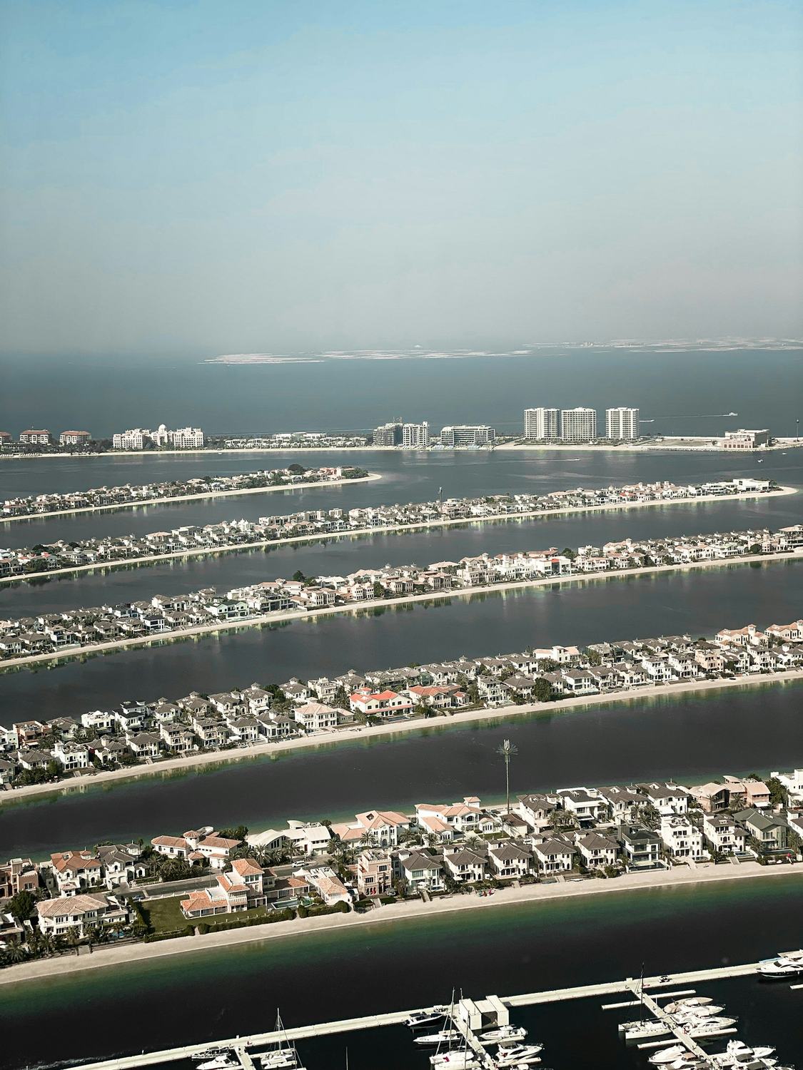 Aerial view of the Palm Jumeirah fronds